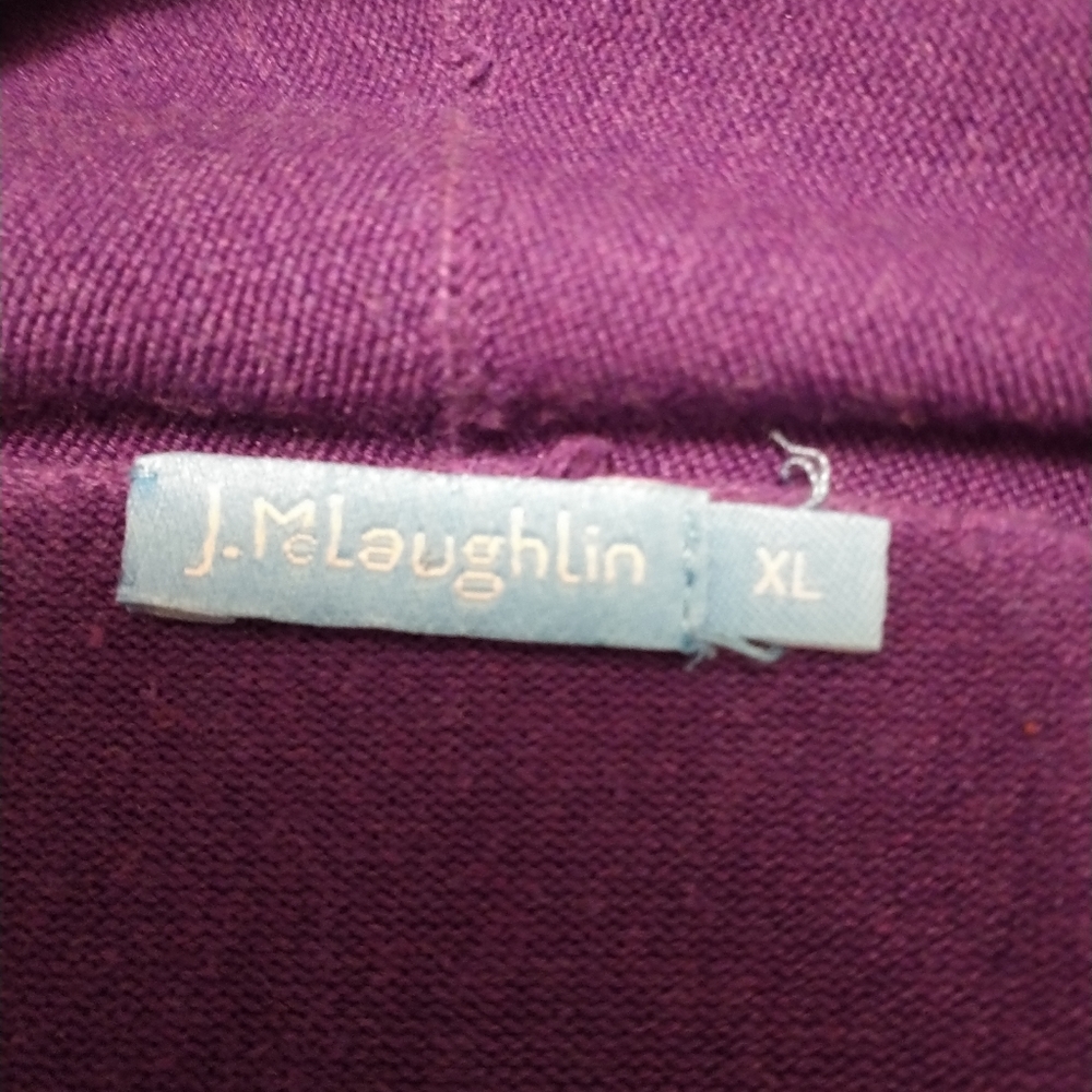 J McLaughlin Purple Open Front Swing Cardigan Size XL
